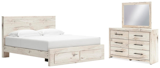 Lawroy King Panel Storage Bed, Dresser and Mirror