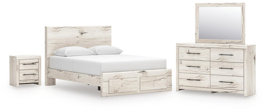Lawroy Queen Panel Storage Bed, Dresser, Mirror and Nightstand