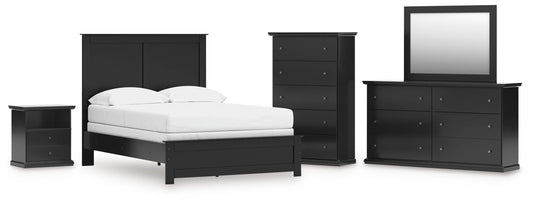 Maribel Full Panel Bed, Dresser, Mirror, Chest and Nightstand