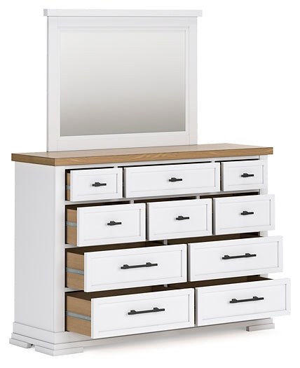 Ashbryn California King Panel Storage Bed, Dresser, Mirror, Chest and Nightstand