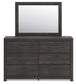 Hollivern Twin Panel Storage Bed with Mirrored Dresser and Nightstand