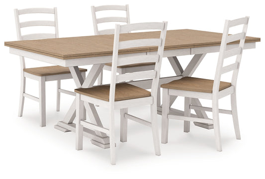 Purlaney Dining Table and 4 Chairs
