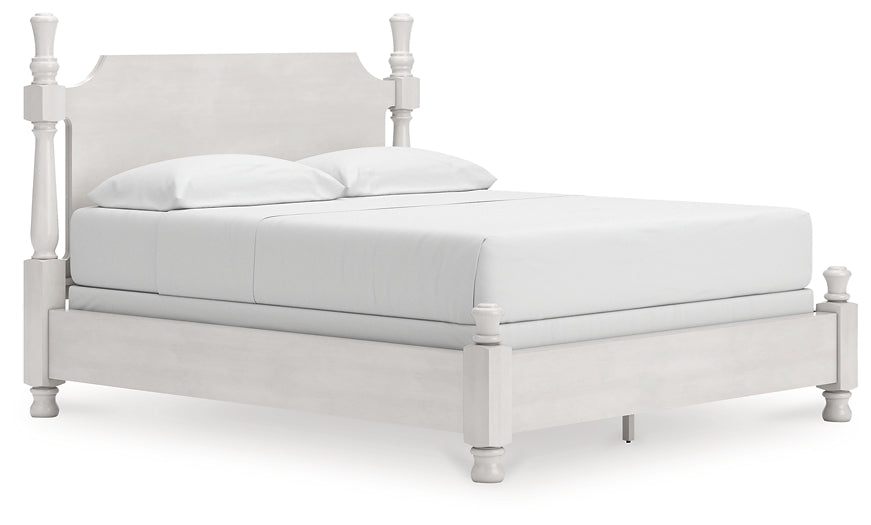 Rowlenstown California King Poster Bed, Dresser, Mirror and Nightstand