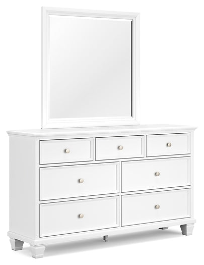 Fortman King Panel Storage Bed with Mirrored Dresser and Nightstand