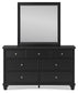 Lanolee Full Panel Storage Bed, Dresser, Mirror and Nightstand