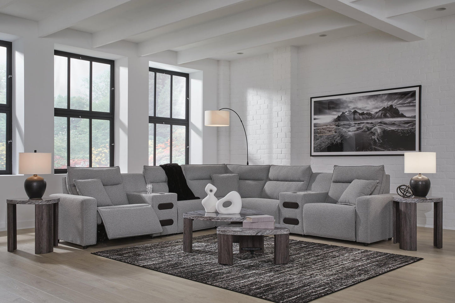 Modmax II 7-Piece Power Reclining Sectional with Audio Consoles