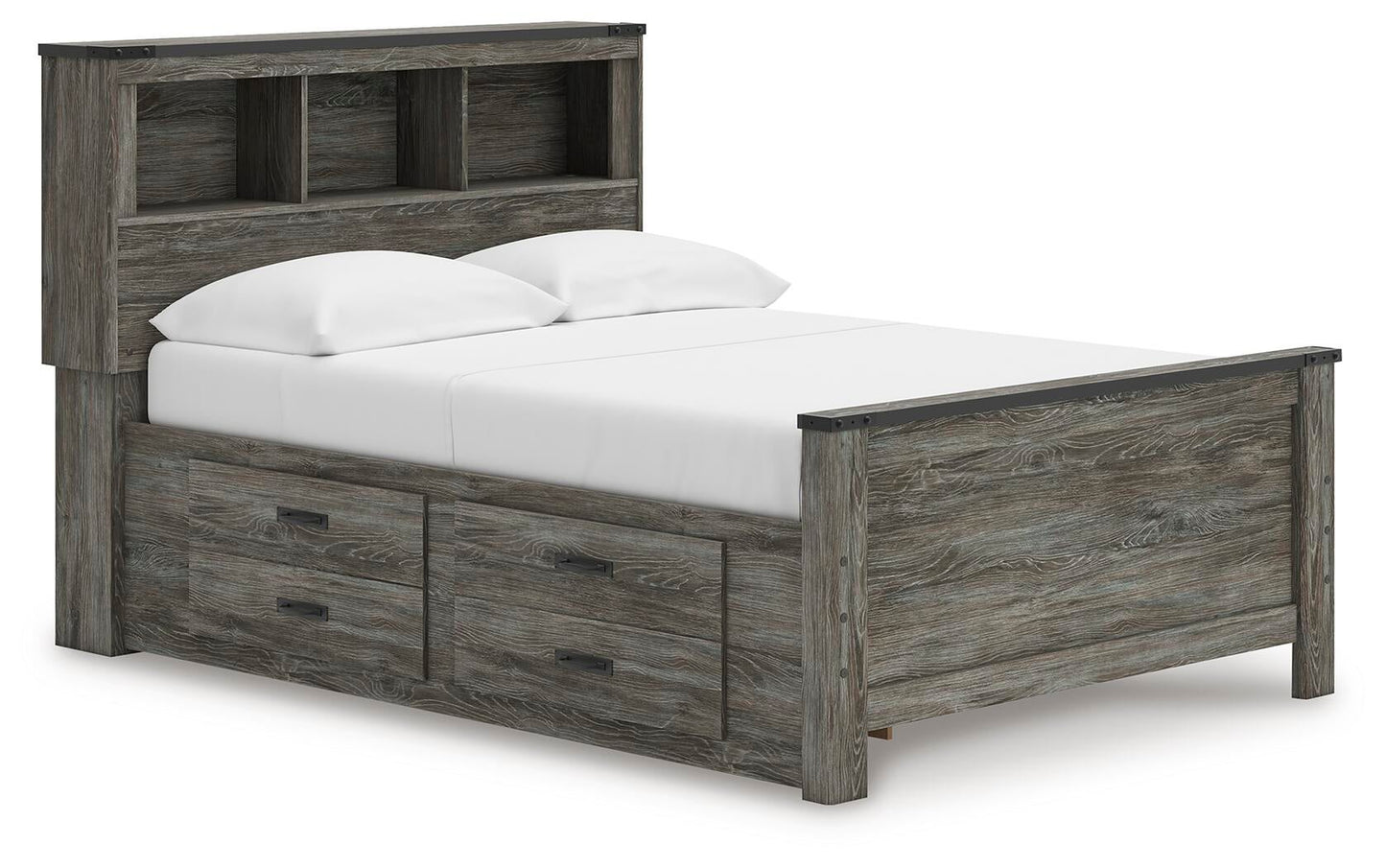 Frandern Full Bookcase Panel Bed with Storage