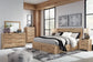 Hyanna King Panel Storage Bed with 1 Under Bed Storage Drawer, Dresser and Mirror
