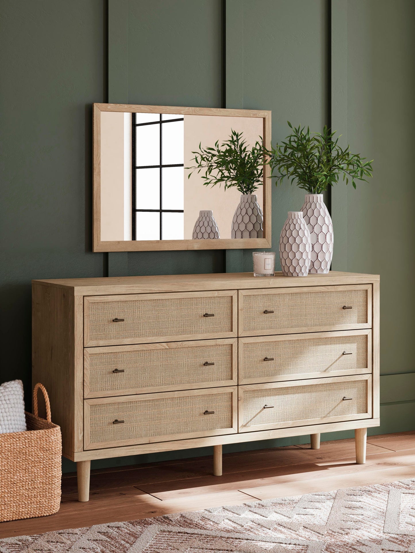 Cielden Queen Panel Headboard, Dresser, Mirror, Chest and Nightstand