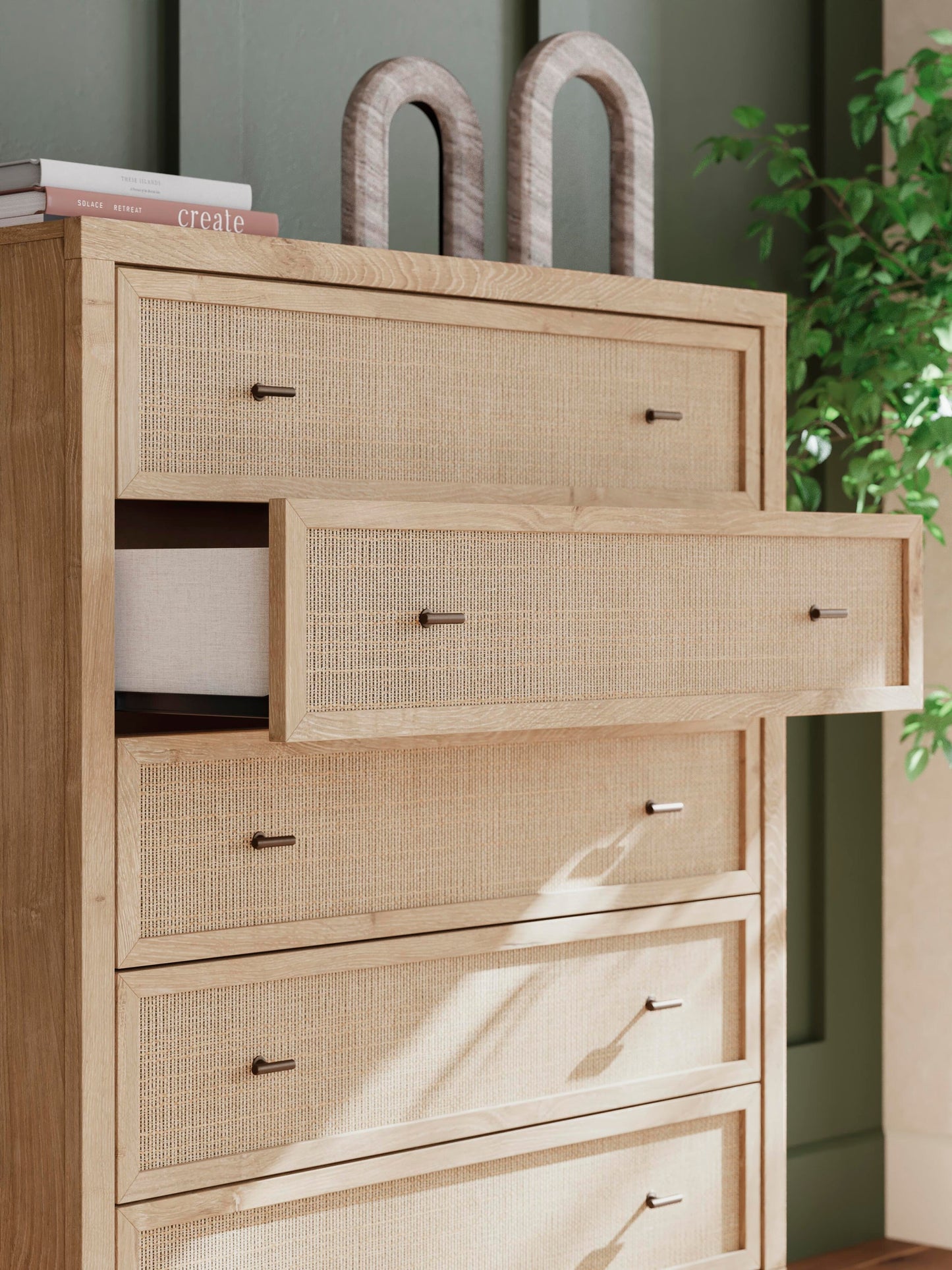 Cielden King Panel Headboard, Dresser, Mirror, Chest and Nightstand