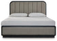 Rowanbeck King Upholstered Panel Bed, Dresser, Mirror, Chest and Nightstand