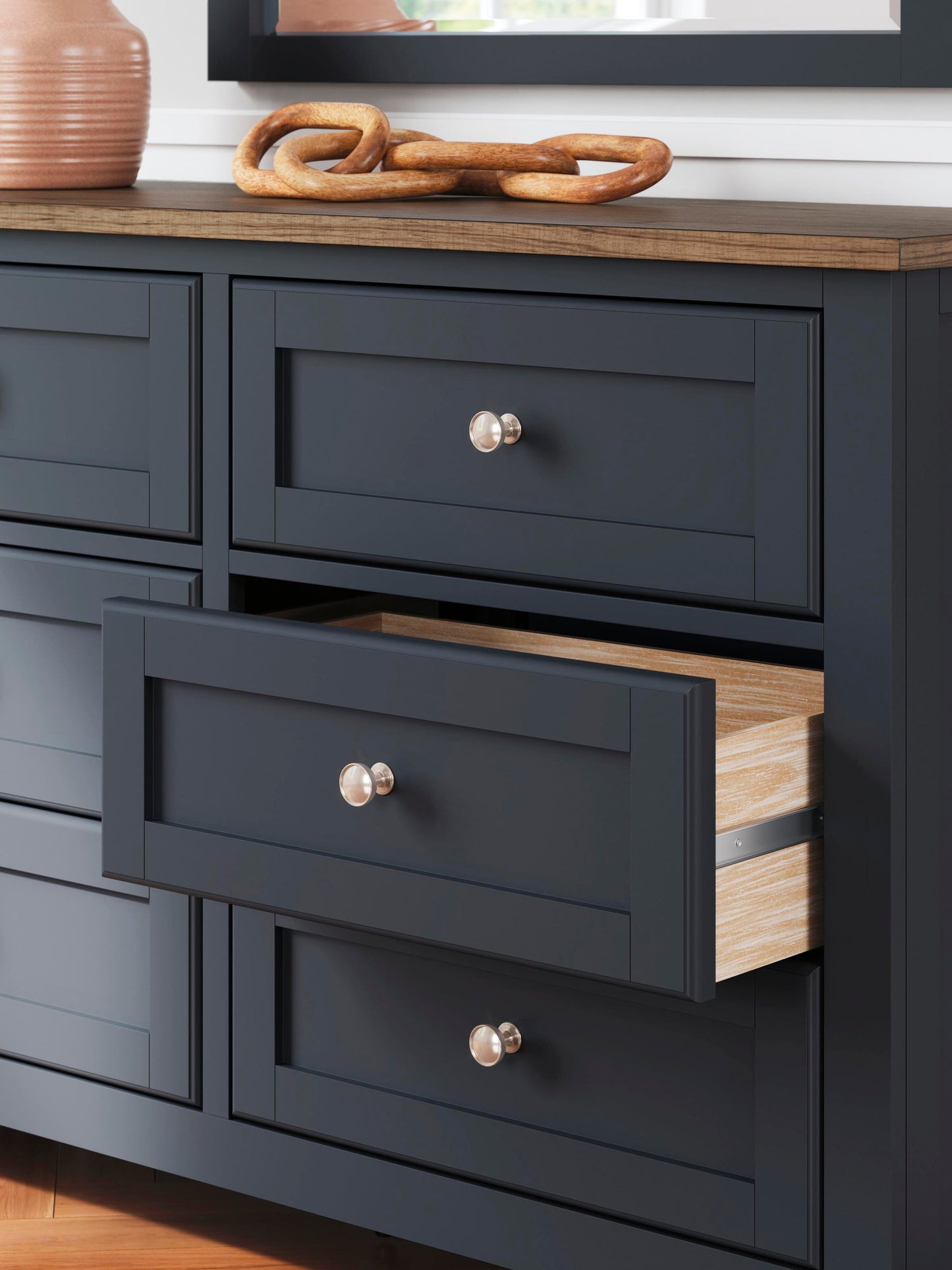 Landocken Twin Panel Bed, Dresser, Mirror, Chest and Nightstand