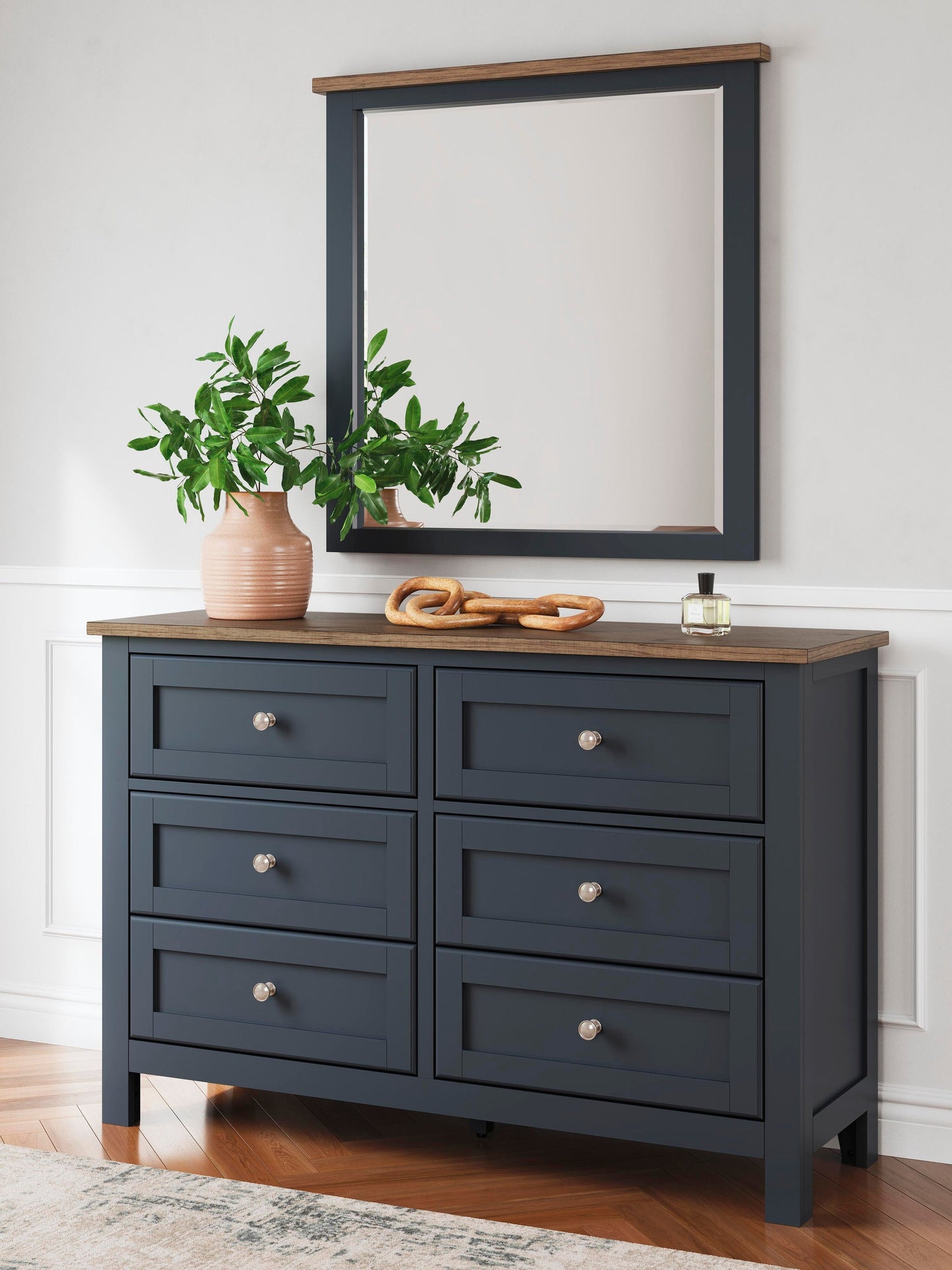 Landocken Twin Panel Bed, Dresser, Mirror and Nightstand