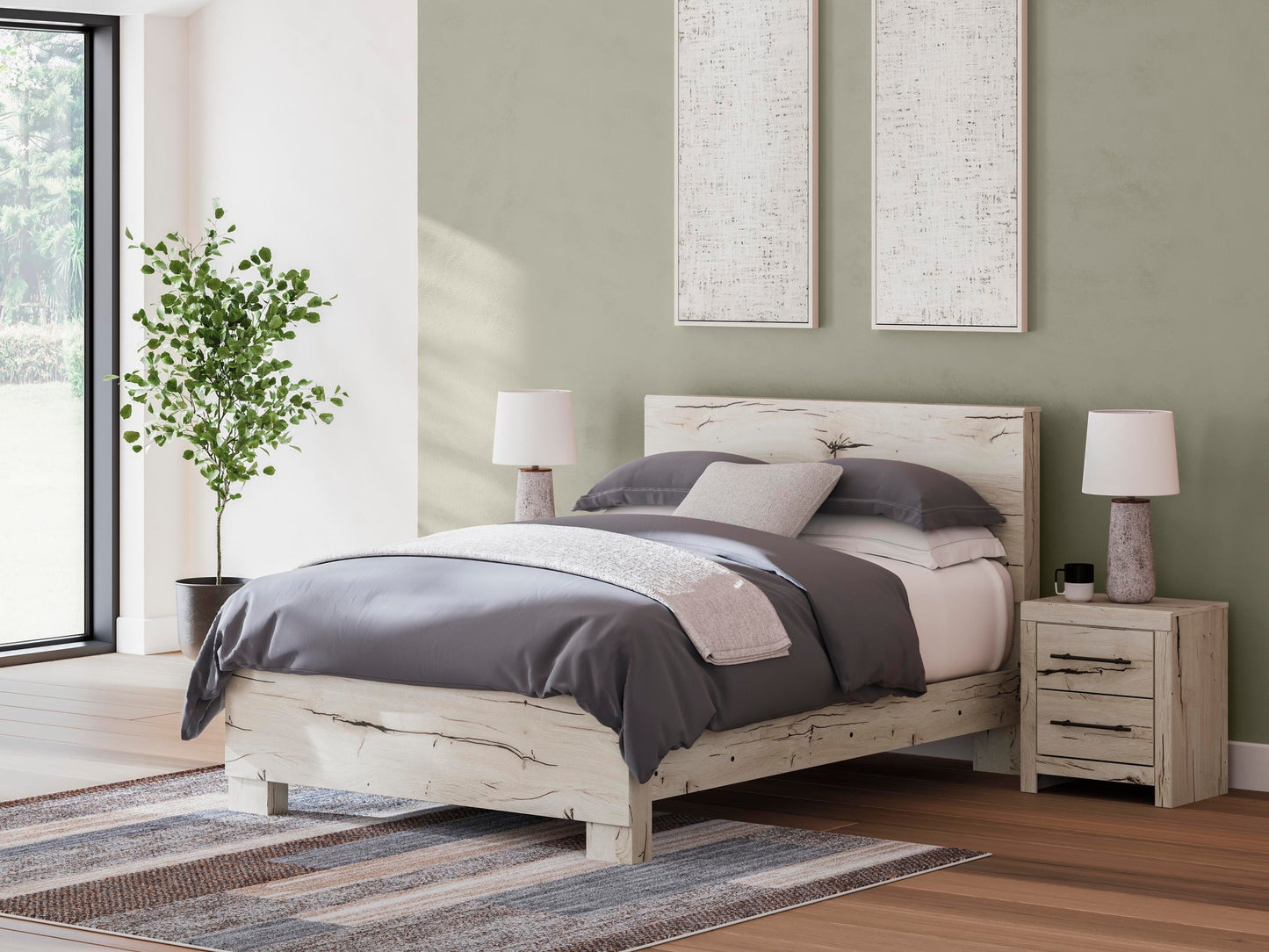Lawroy Queen Panel Bed, Dresser and Mirror