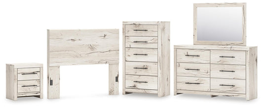 Lawroy Full Panel Headboard, Dresser, Mirror, Chest and Nightstand