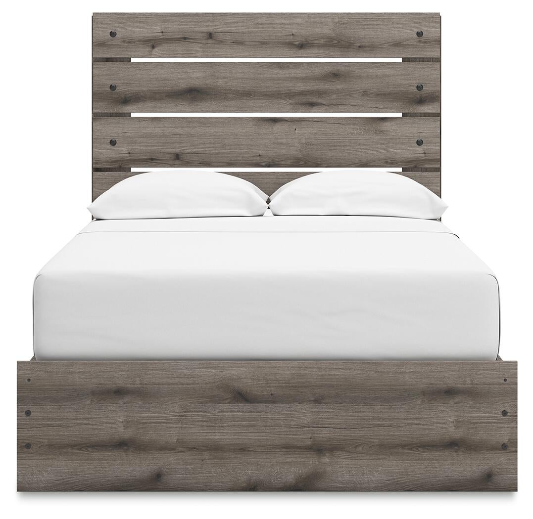 Graystorm Full Panel Bed with Storage, Dresser, Mirror, Chest and Nightstand