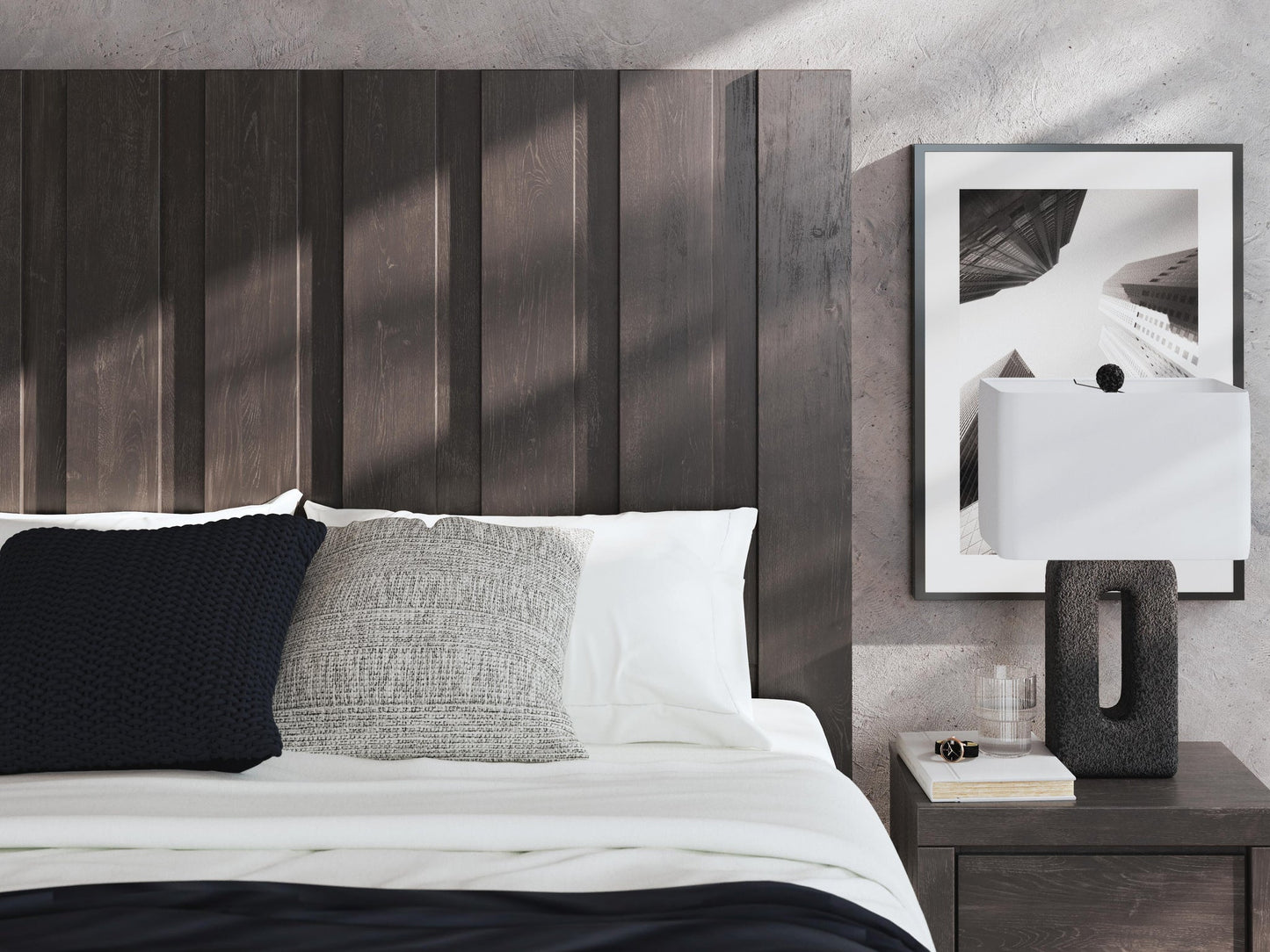 Fraluna King Panel Bed, Dresser, Mirror, Chest and Nightstand