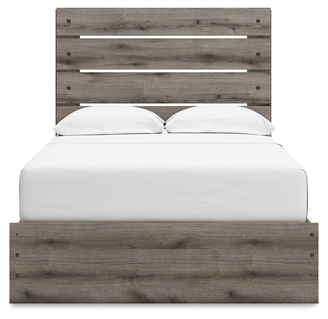 Graystorm Full Panel Storage Bed, Dresser, Mirror and Nightstand