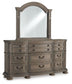 Ardenfield King Upholstered Sleigh Bed, Dresser, Mirror, Chest and Nightstand