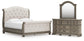 Ardenfield California King Upholstered Sleigh Bed, Dresser and Mirror