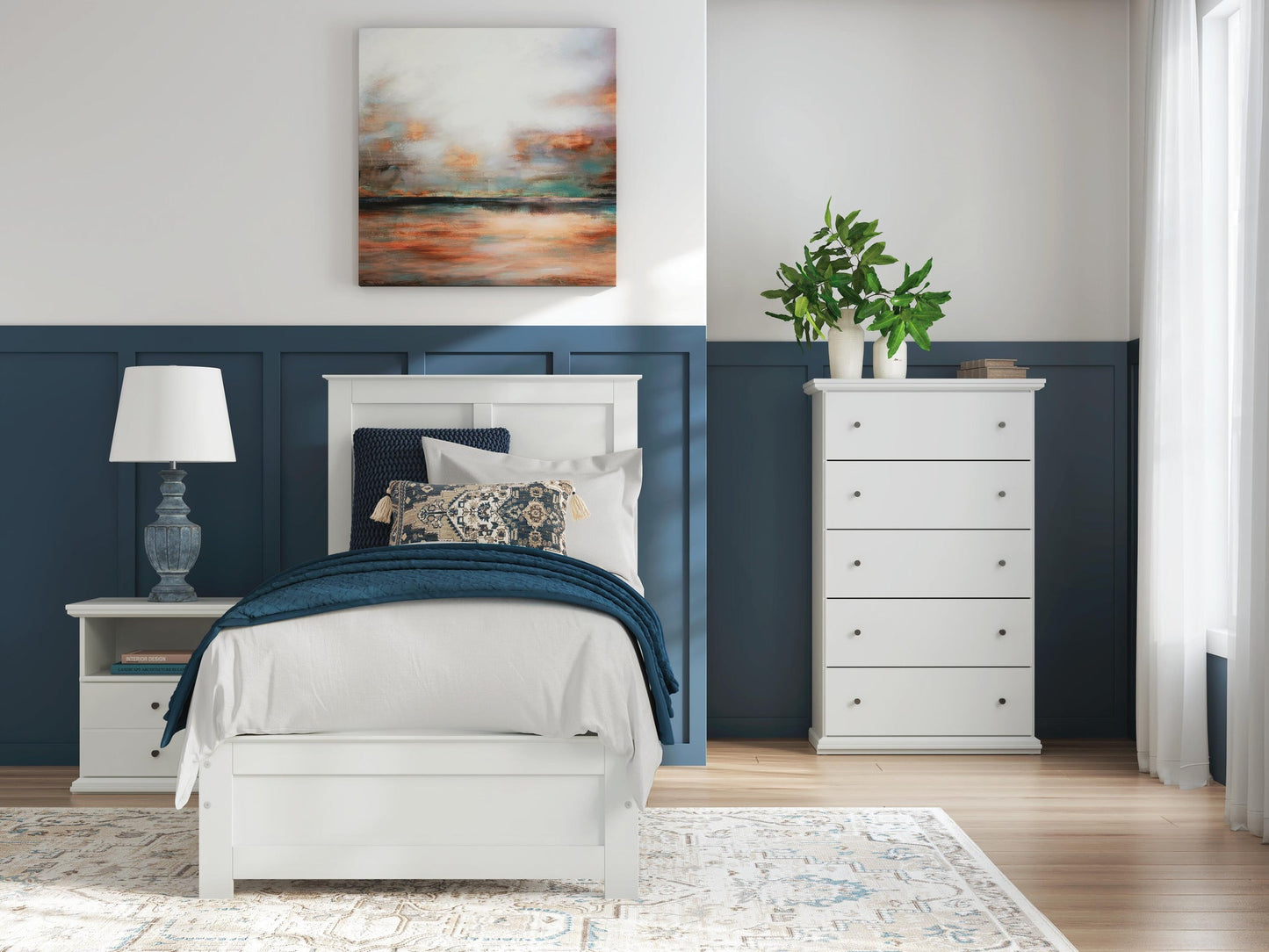 Bostwick Shoals Full Panel Bed, Dresser, Mirror, Chest and Nightstand