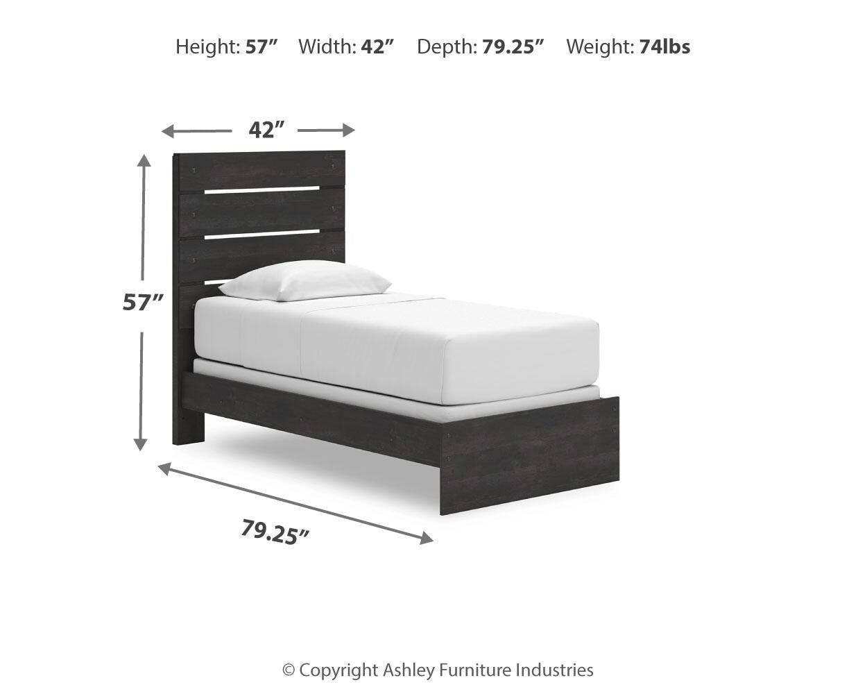 Hollivern Twin Panel Bed, Dresser and Mirror