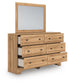 Galletyn Queen Panel Bed with Mirrored Dresser and Nightstand