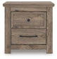 Rusticott Queen Poster Bed with Mirrored Dresser and Nightstand