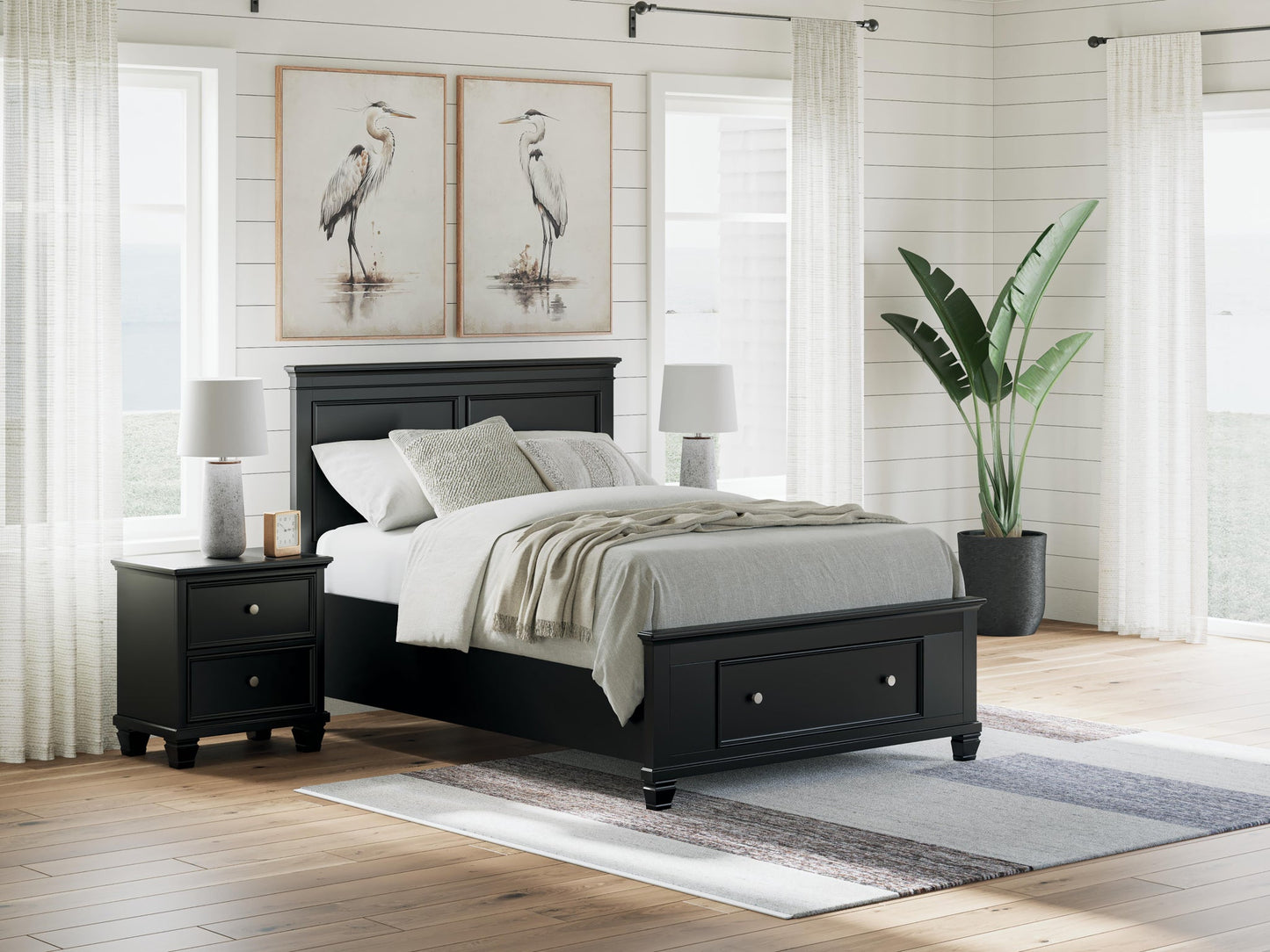 Lanolee Full Panel Storage Bed, Dresser and Mirror