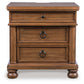 Rowlenstown Queen Poster Bed with Mirrored Dresser and Nightstand