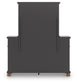 Rowlenstown King Poster Bed with Mirrored Dresser