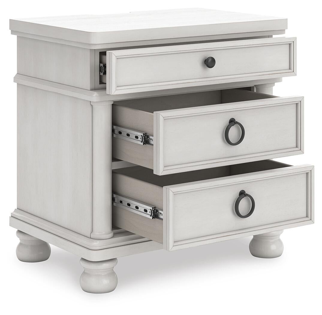 Rowlenstown California King Poster Bed, Dresser, Mirror and Nightstand