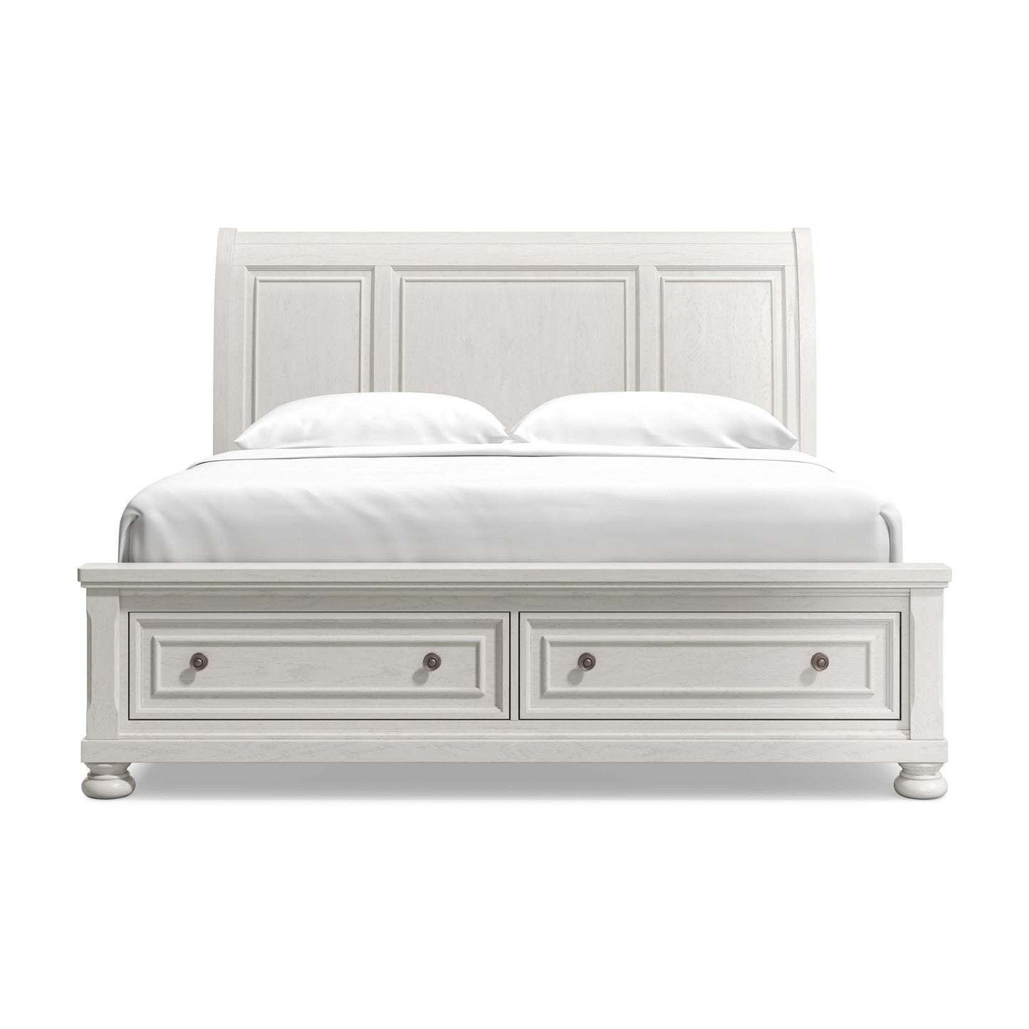 Robbinsdale California King Sleigh Bed with Storage with Mirrored Dresser