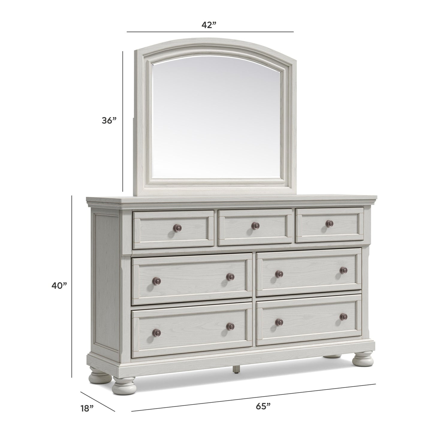 Robbinsdale California King Sleigh Bed with Storage with Mirrored Dresser