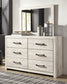 Cambeck King Panel Bed with Mirrored Dresser and 2 Nightstands